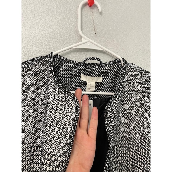 H&M Collarless Open Front Gray Jacket Women’s Size US 4 NEW WITH TAGS - Picture 5 of 9